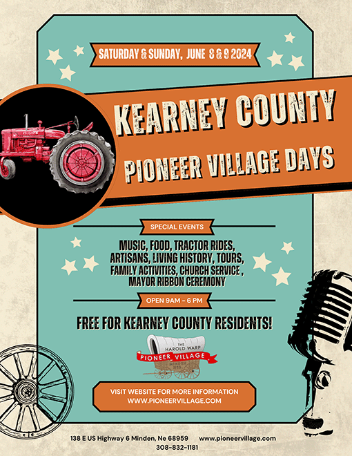 Kearney County – Pioneer Village Days!